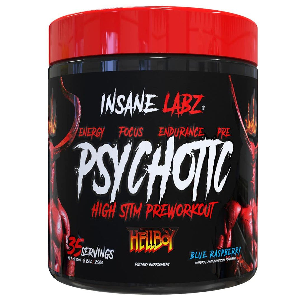 Insane Labz Psychotic Hellboy Edition Pre Workout Blue Raspberry 35 servings